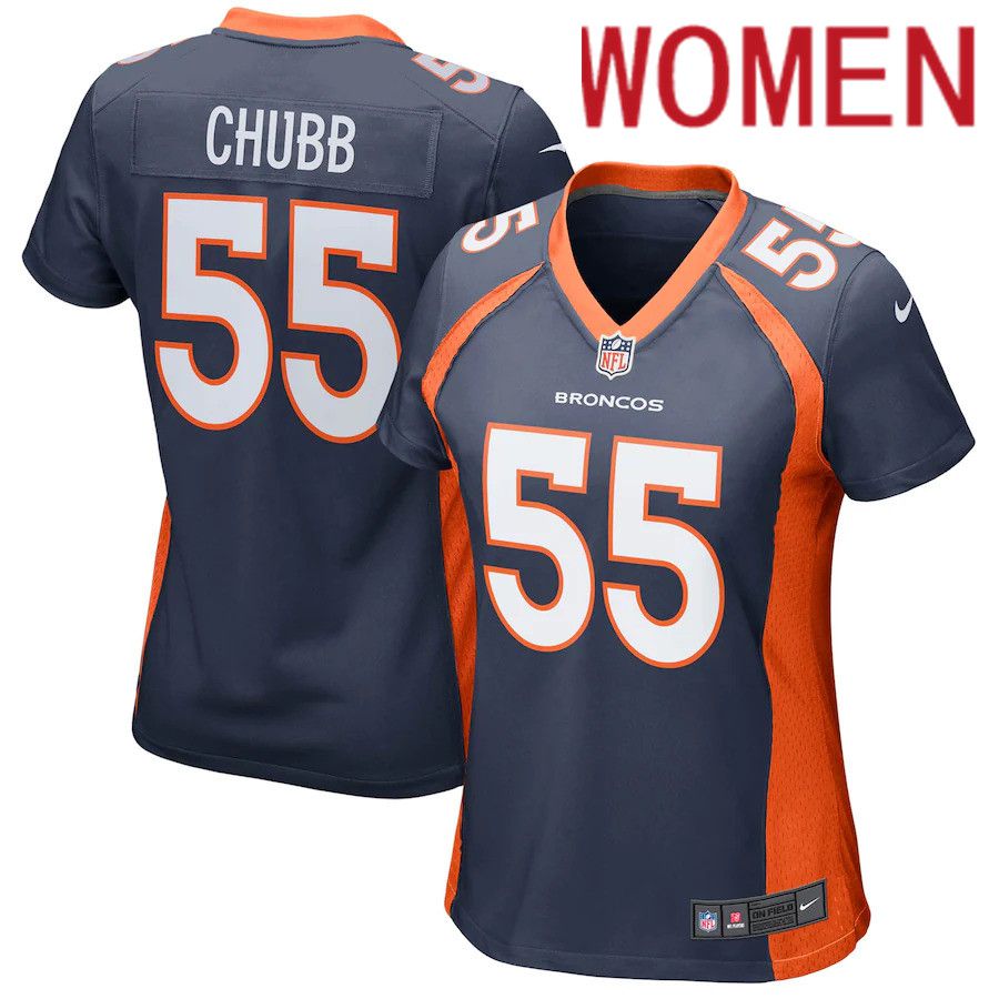 Women Denver Broncos #55 Bradley Chubb Nike Navy Game NFL Jersey